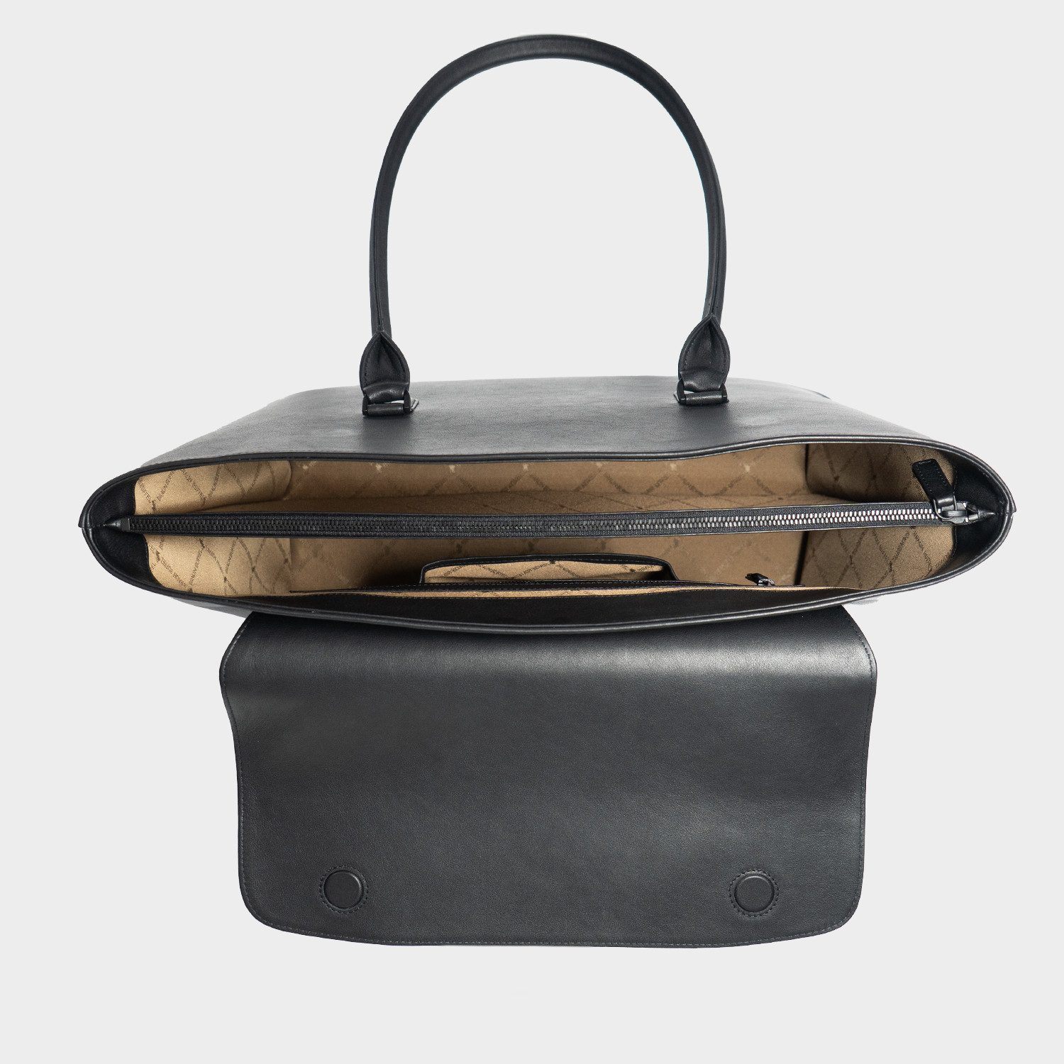 Braun Büffel Handtasche KAROLINE SIGNATURE Tote Large schwarz