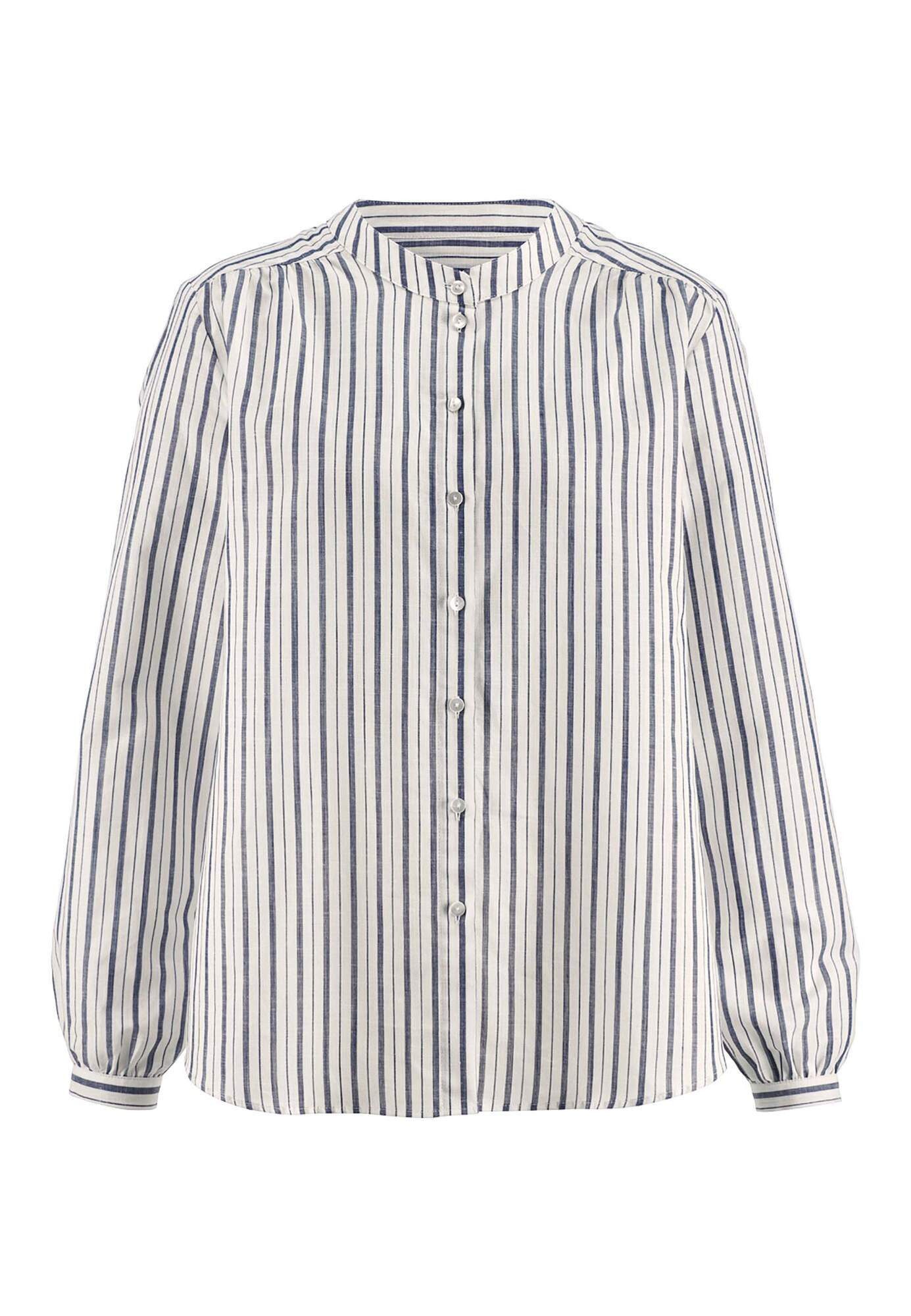 Hessnatur Klassische Bluse aus Bio-Baumwolle mit Leinen (1-tlg)