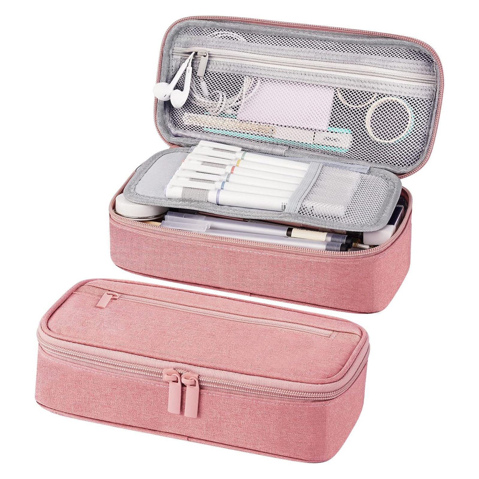 REDOM Пенали Bleistift-Organizer Schreibgeräteetui Stifte Beutel, (Schreibwarenbeutel mit Reißverschluss 5 Fach Große Kapazität, 1-tlg., Schreibwarenaufbewahrung), für Damen Herren Schule Büro Arbeit Studenten Mädchen Jungen Geschenk