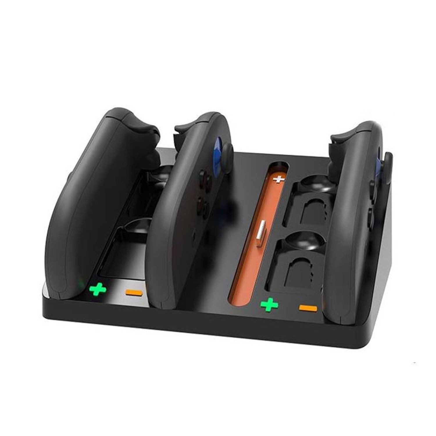 Wigento Für Nintendo Switch 2 Joy-Con 4-in-1 Ladestation mit Spielkarten Slots Stromadapter