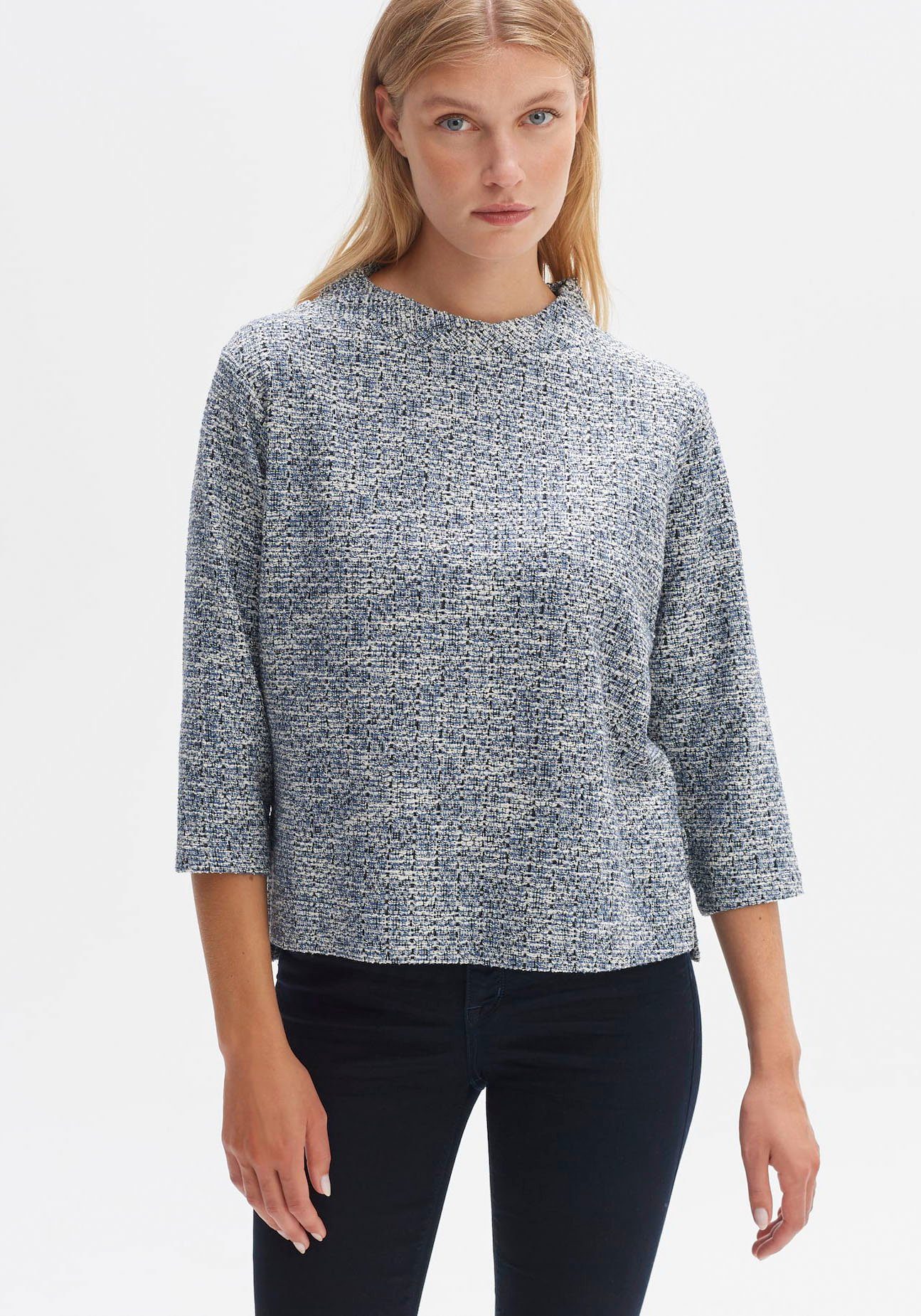 OPUS mit Strukturmuster Sweatshirt BLUE COAL