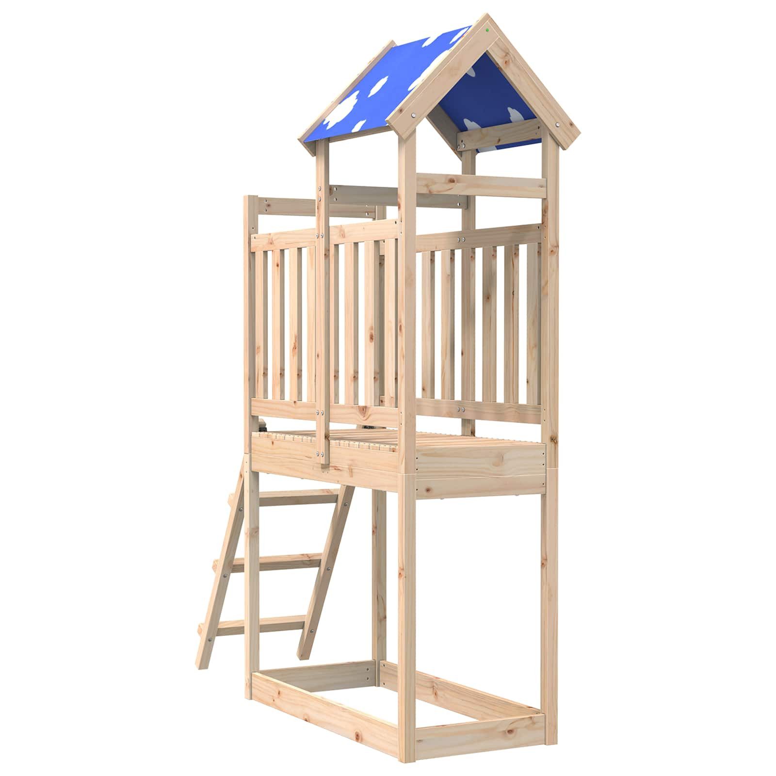 vidaXL Spielturm, Spielturm Braun 52,5 x 110,5 x 215 cm Massives Kiefernholz