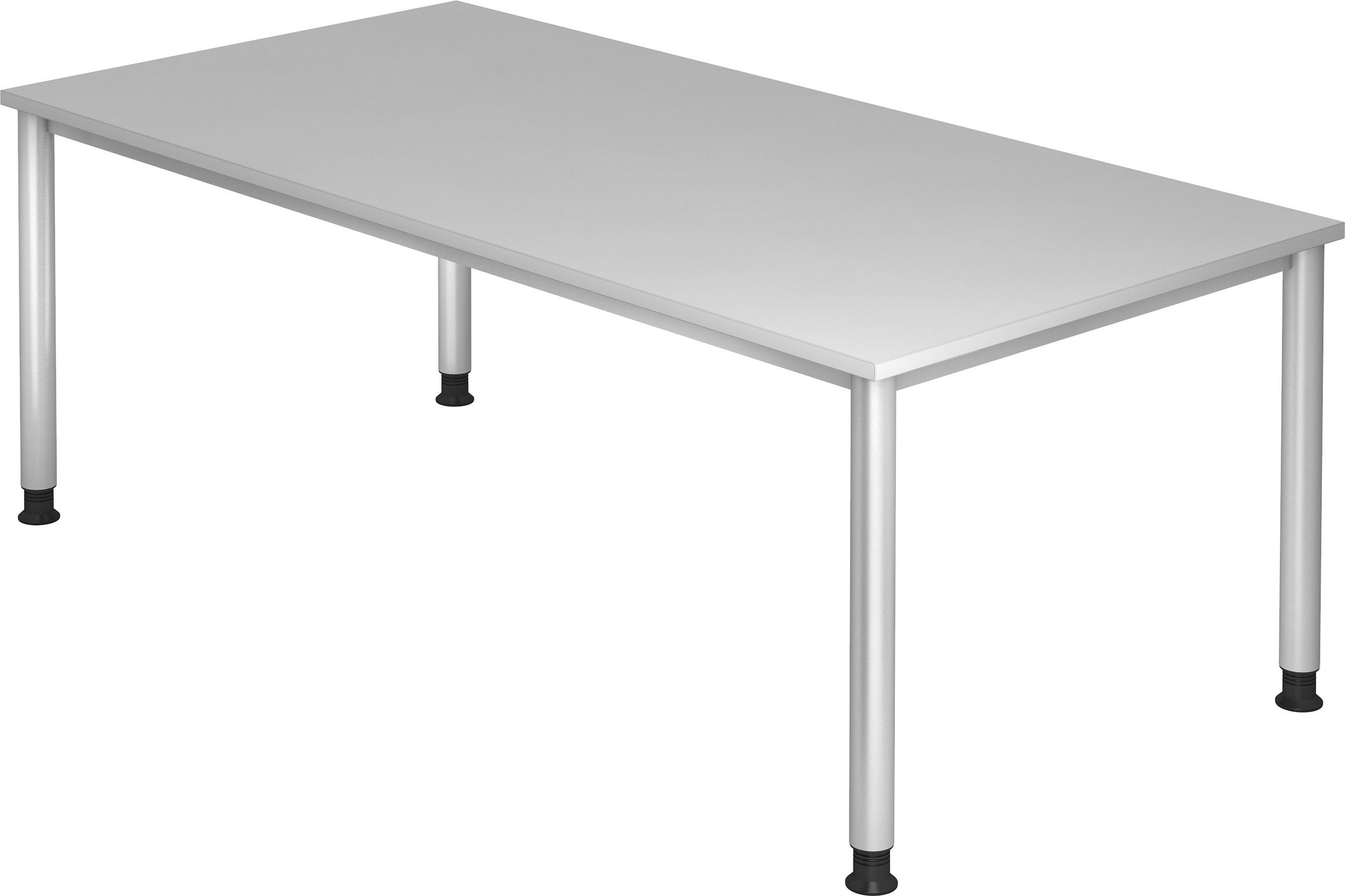 bümö Schreibtisch Schreibtisch Serie-H, Rechteck: 200 x 100 cm - Dekor: Grau