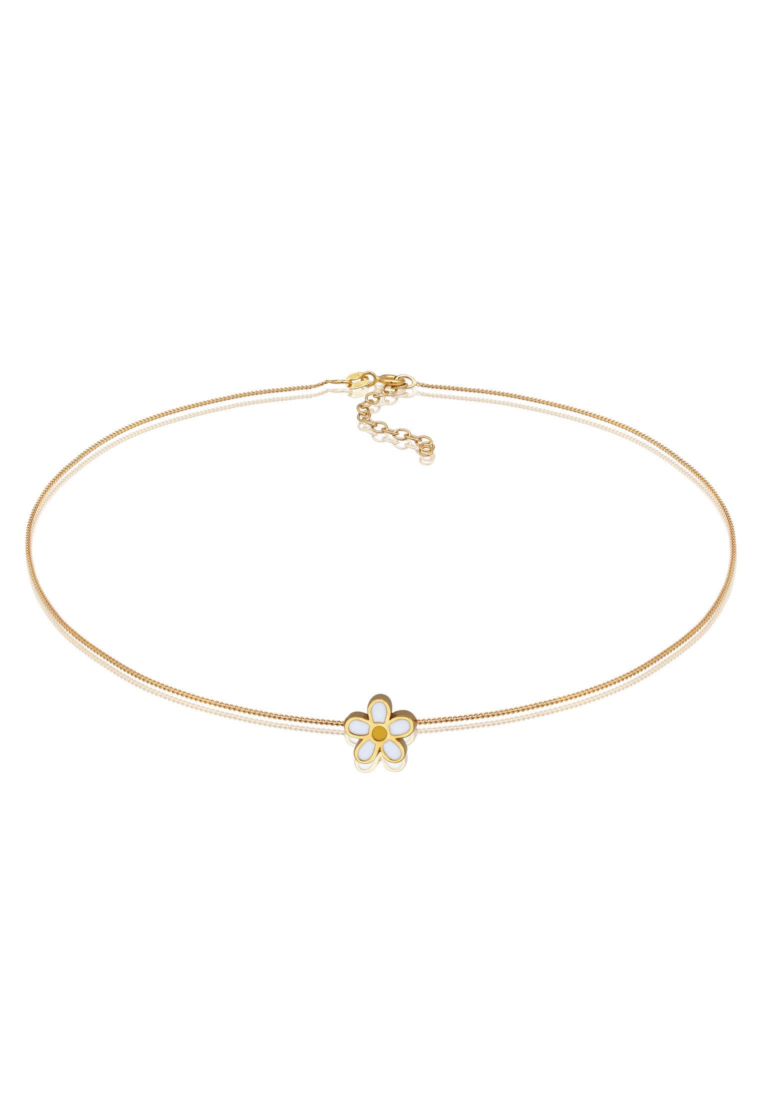 Elli Choker Choker Blume 925 Sterling Silber vergoldet
