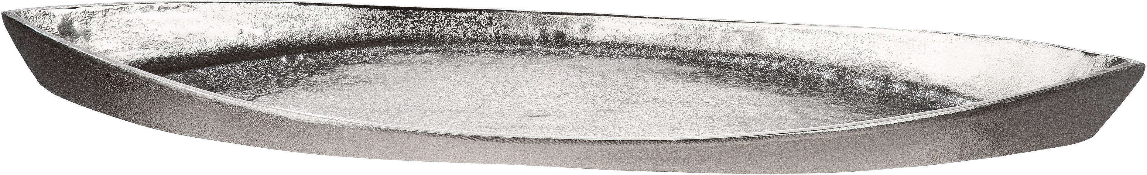 GILDE Schale Boat, Alumimium, (1-tlg), Antik-Finish, silberfarbene Struktur, ideal zum Dekorieren | Schüsseln