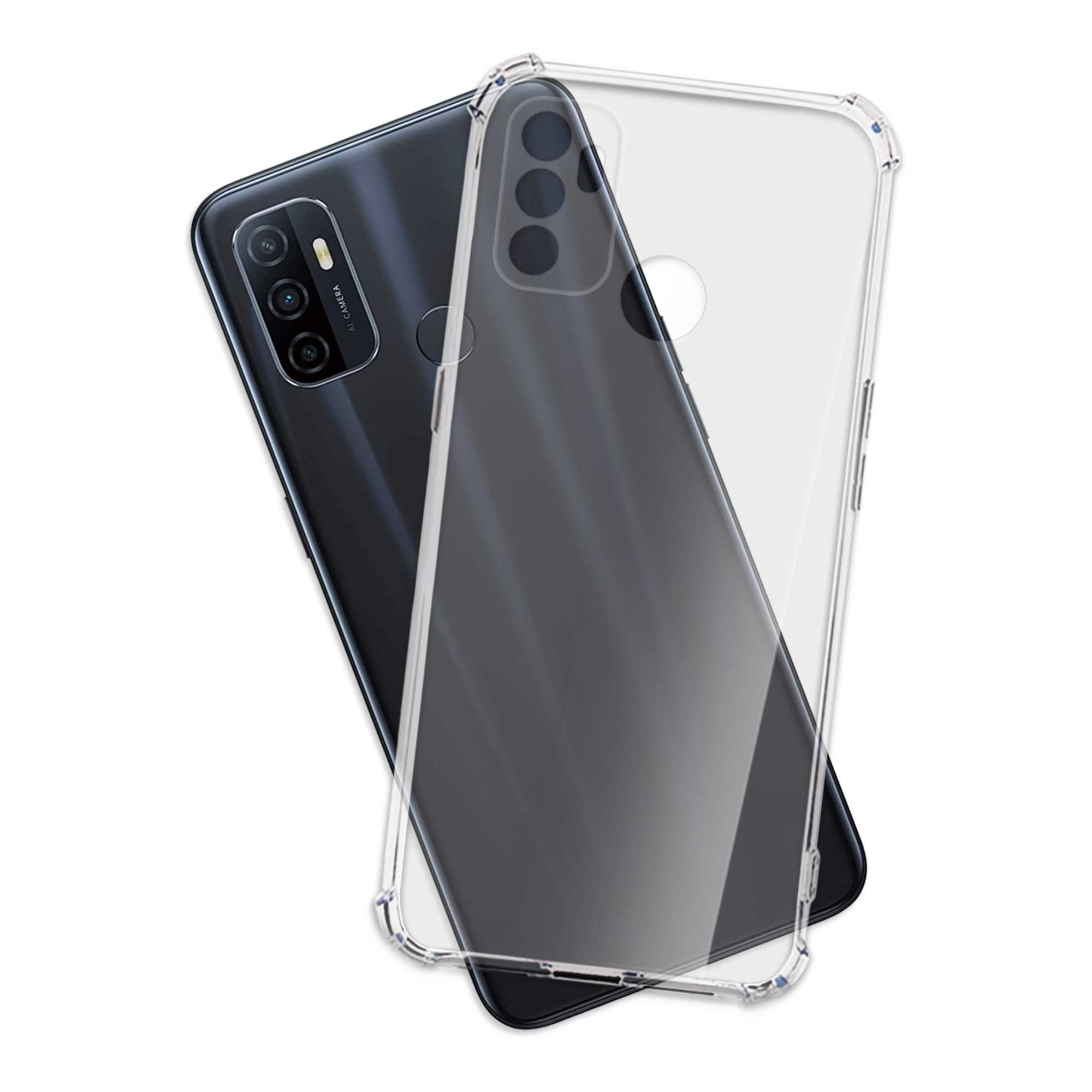 mtb more energy Smartphone-Hülle Clear Armor Case für Oppo A53 / A53s, Transparente TPU Schutzhülle Case Backcover mit Anti-Shock Verstärkung