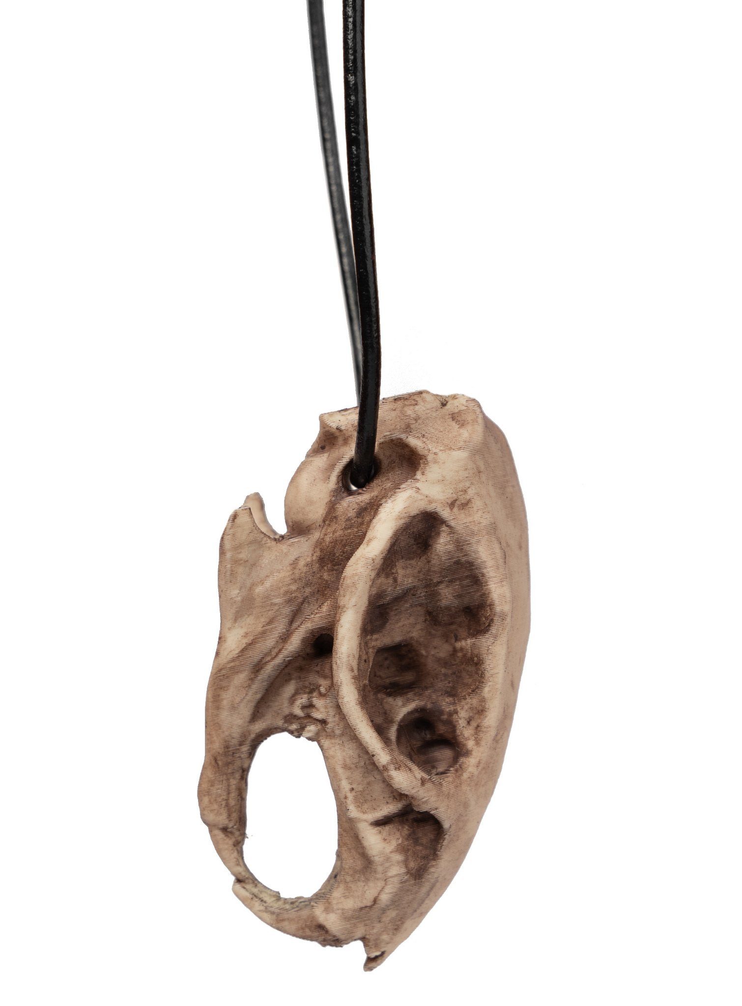 Andracor Zauberer-Kostüm Rattenschädel Anhänger mit Lederband (7cm), Ein Rattenschädel wie dieser ist für so manche finstre Hexe ein gute