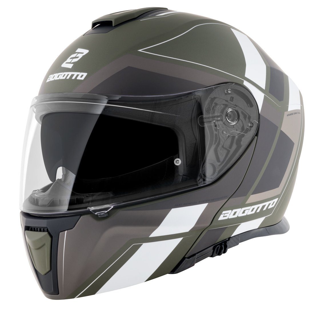 Bogotto Motorradhelm FF403 Murata Klapphelm, integriertes Sonnenvisier