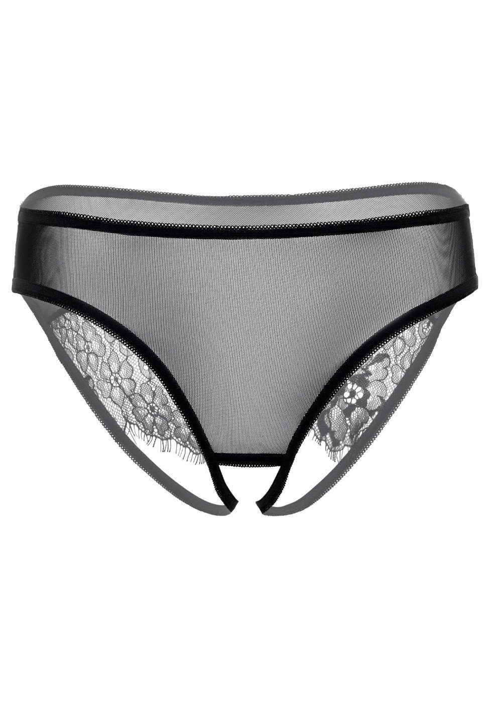 Slip Nicolette Ouvert Slip offener Schritt Spitze - schwarz