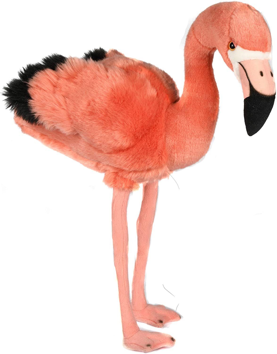 Plüschtier, % zu - Flamingo cm - rosa, Füllmaterial Uni-Toys recyceltes 100 46 - Kuscheltier (Höhe) Plüsch-Vogel stehend
