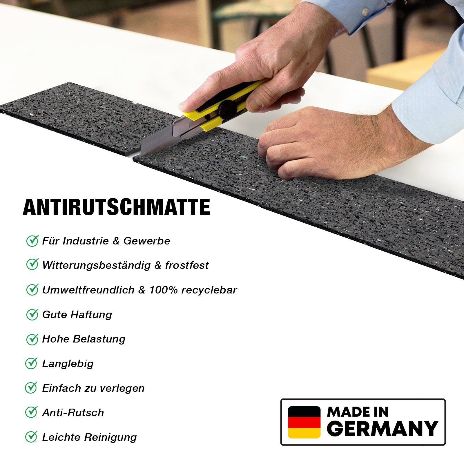 Karat Gummimatte Terrassenpad zum Bautenschutz in Deutschland 7210", Hergestellt Mat Gummigranulat, "Cargo