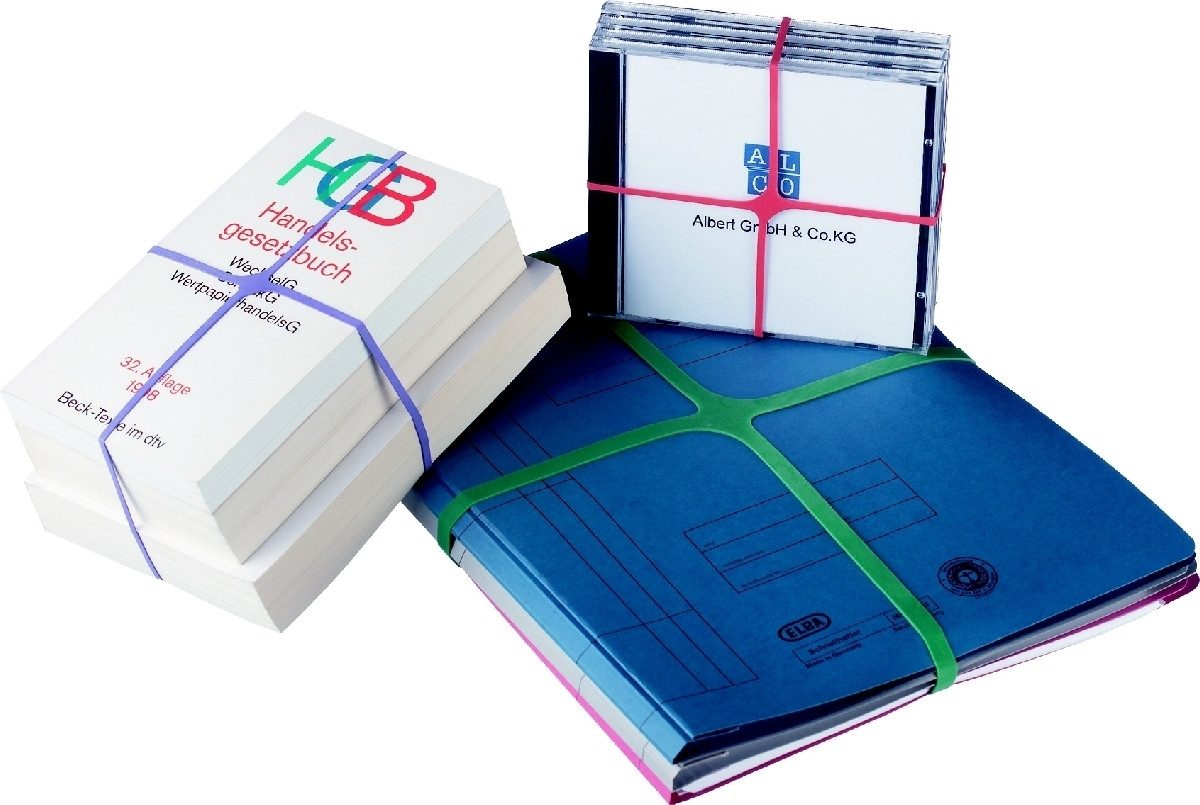 Läufer Gummibänder Gummis XBand 80x11mm VE=100g bunt