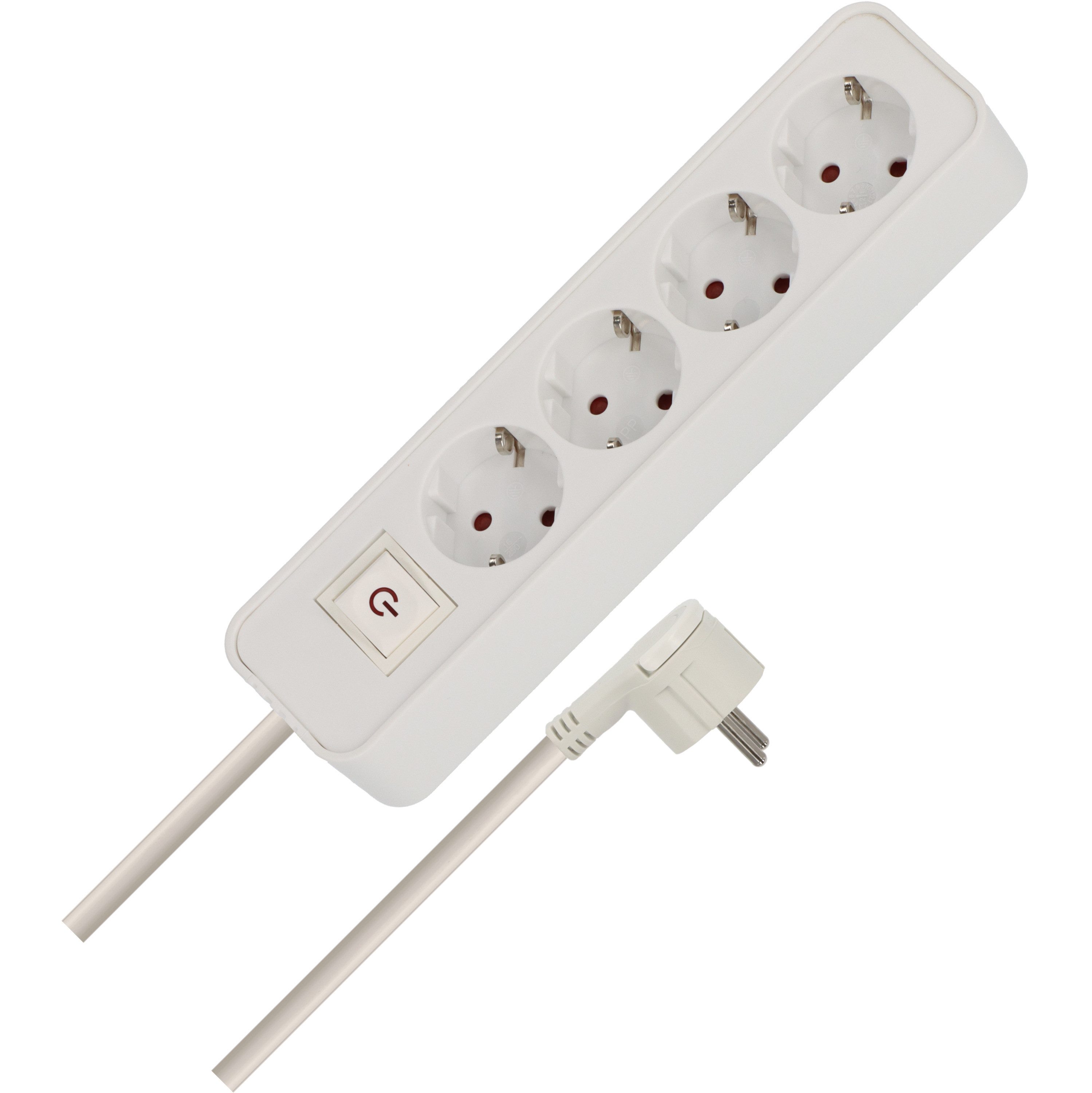 Brennenstuhl Steckdosenleiste 4-fach mit Schalter, Flachstecker und 1,4m Kabel Steckdosenleiste 4-fach (Kabellänge 1.4 m)