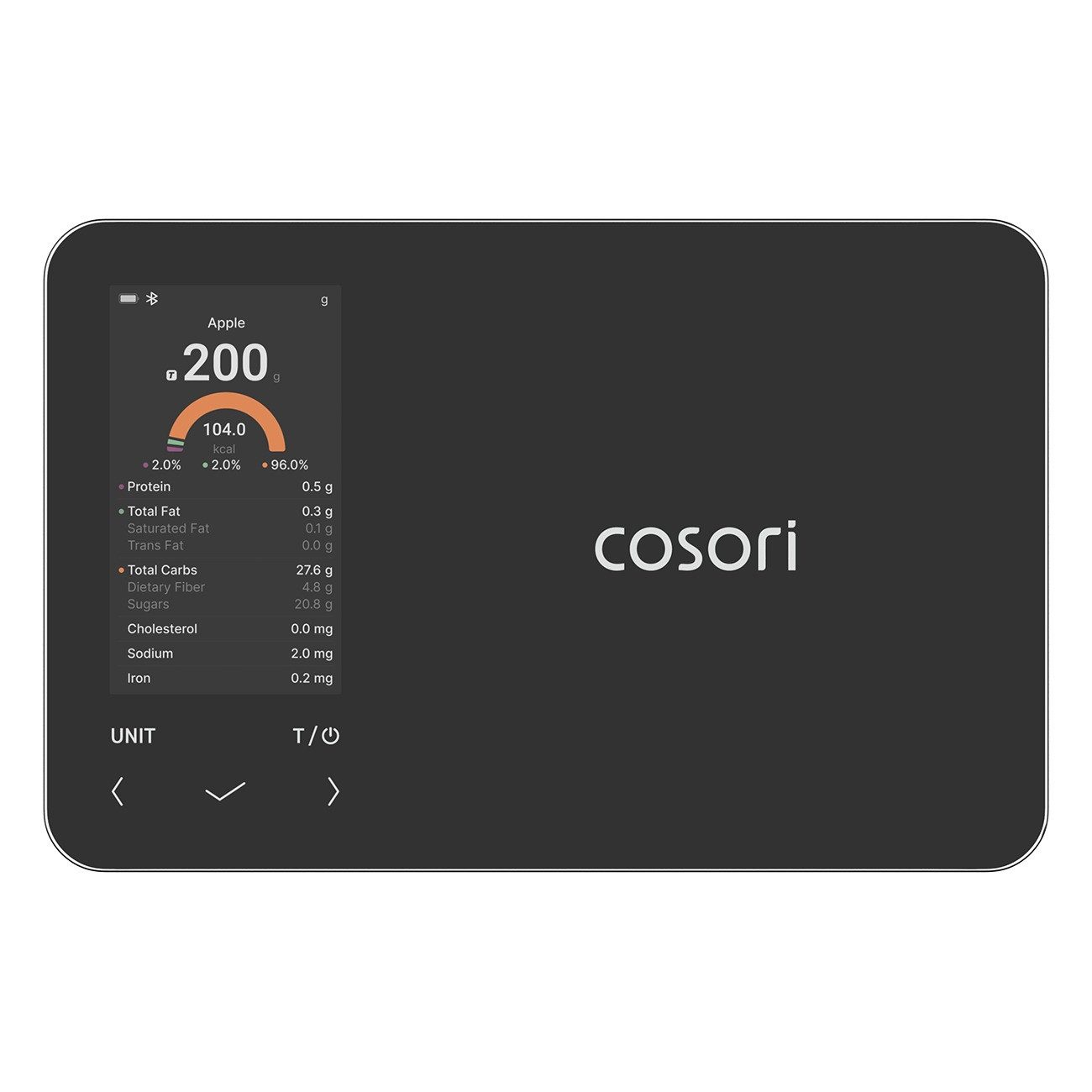 Cosori Küchenwaage CNS-R001S-X, Smarte Ernährungswaage mit Nährwert-Erfassung