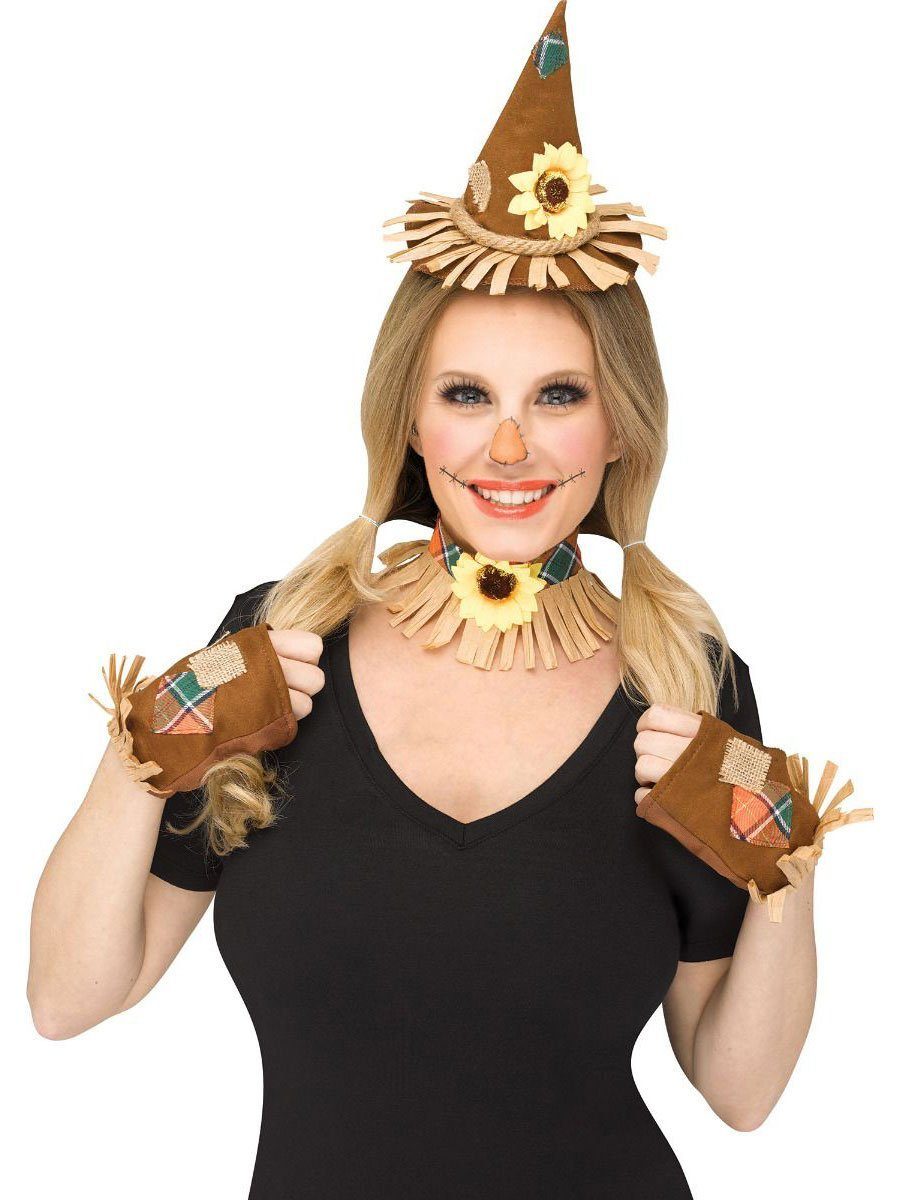 Vogelscheuche Halloween-Kostüm-Set – Strohhut Mit Halskette & Armband Für Karneval & Cosplay