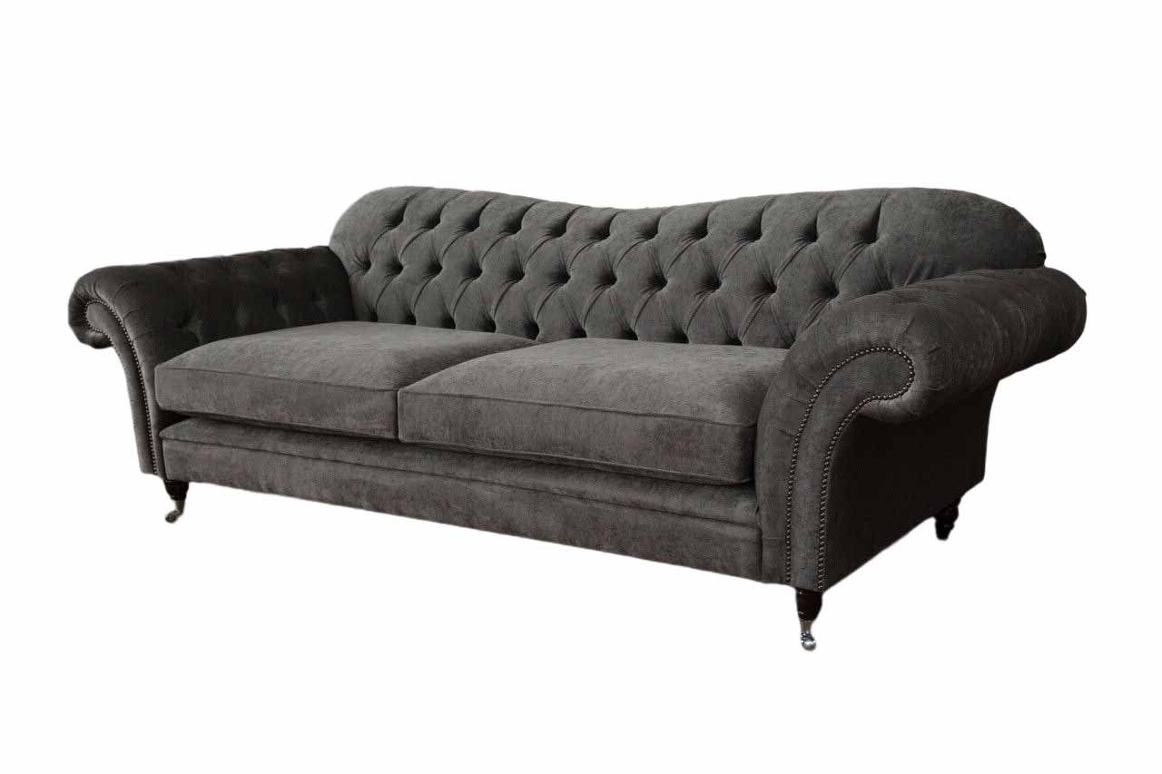 4 Klassisch Sitzer Chesterfield Sofas Textil Chesterfield-Sofa, Wohnzimmer Sofa JVmoebel Design