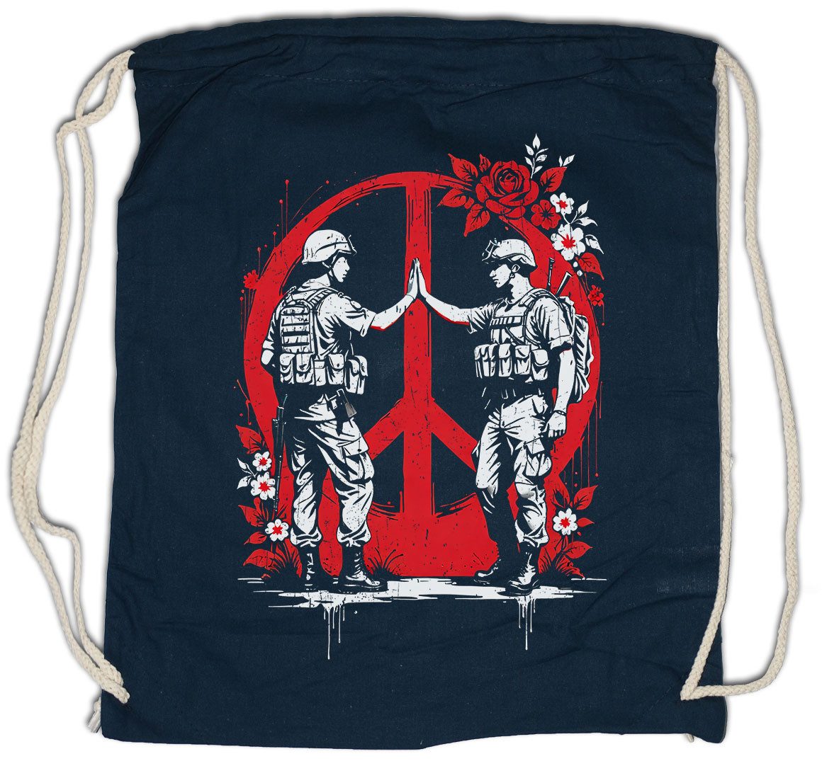 Urban Backwoods Turnbeutel Peace Soldiers Turnbeutel Modern Art Artist Banksy Graffiti Street Art (1-tlg), Logo Symbol Moderne Kunst