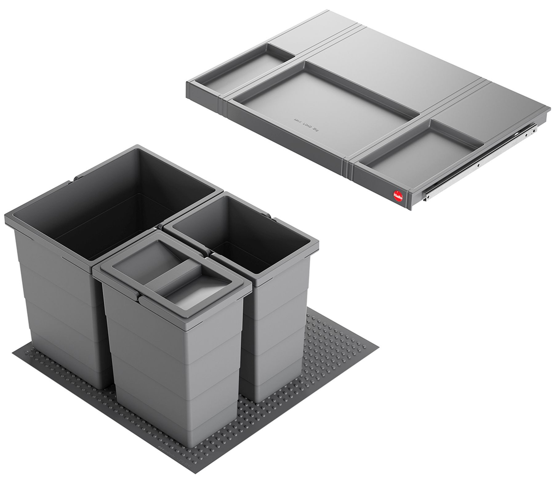 Hailo Einbaumülleimer Hailo Allegro System 3x Abfall Mülleimer Küche Einbau 60cm Schublade, siehe Beschreibung