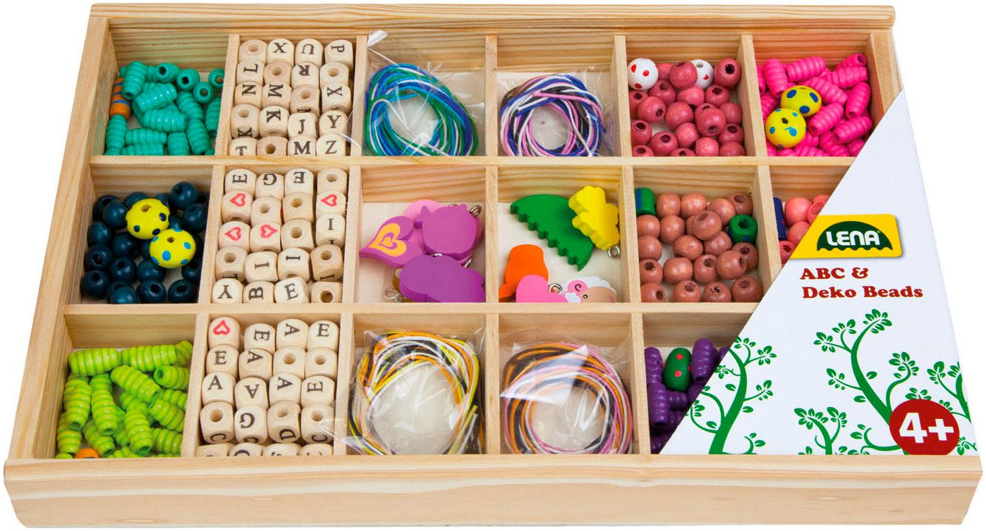 Lena® Kreativset Holzperlen Holzkassette, groß