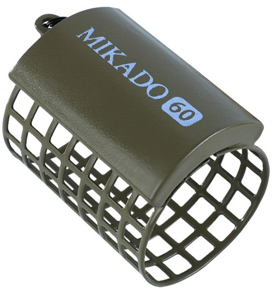 MIKADO Total Fishing Feederkorb Futterkorb FEEDER - RUND - (32x37) - DUNKLE OLIVE - 6 Gewichte