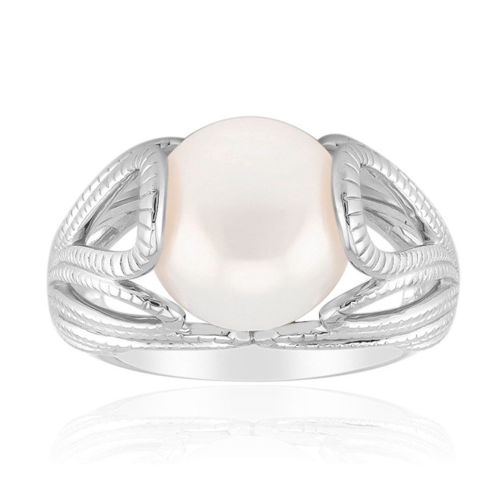 Cavill Perlenring Cavill Ring aus 925 Sterling Silber mit 10 mm weißer Perle, Damen (1-tlg)