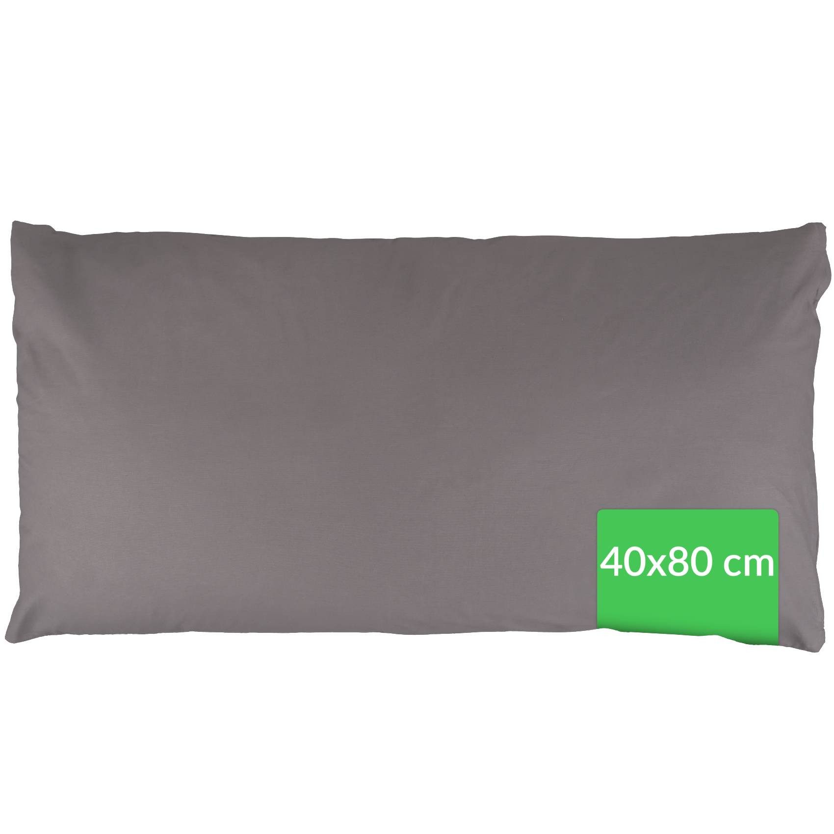 Kisska Kissenbezug LUNA Kissenüberzug Sofakissenbezug Kopfkissenbezug, (1 Stück), Atmungsaktiv, aus Baumwolle 80x40 Dunkelgrau