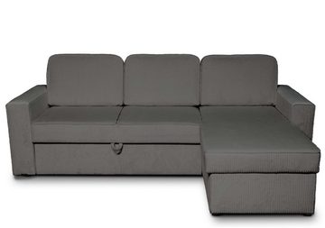 Home affaire Ecksofa Visan, L-Form, kompaktes Sofa mit Schlaffunktion und mit Bettkasten, im Cord-Bezug