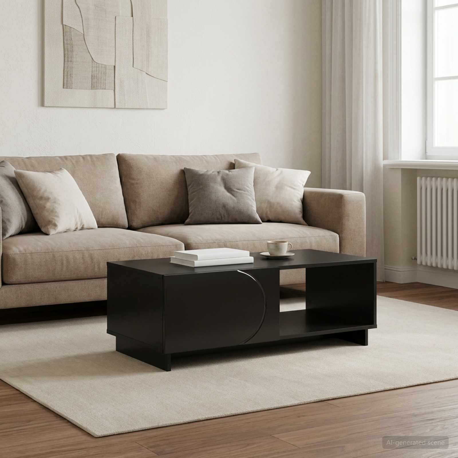 vidaXL Couchtisch Couchtisch Schwarz 95 x 50,5 x 35 cm Holzwerkstoff (1-St)