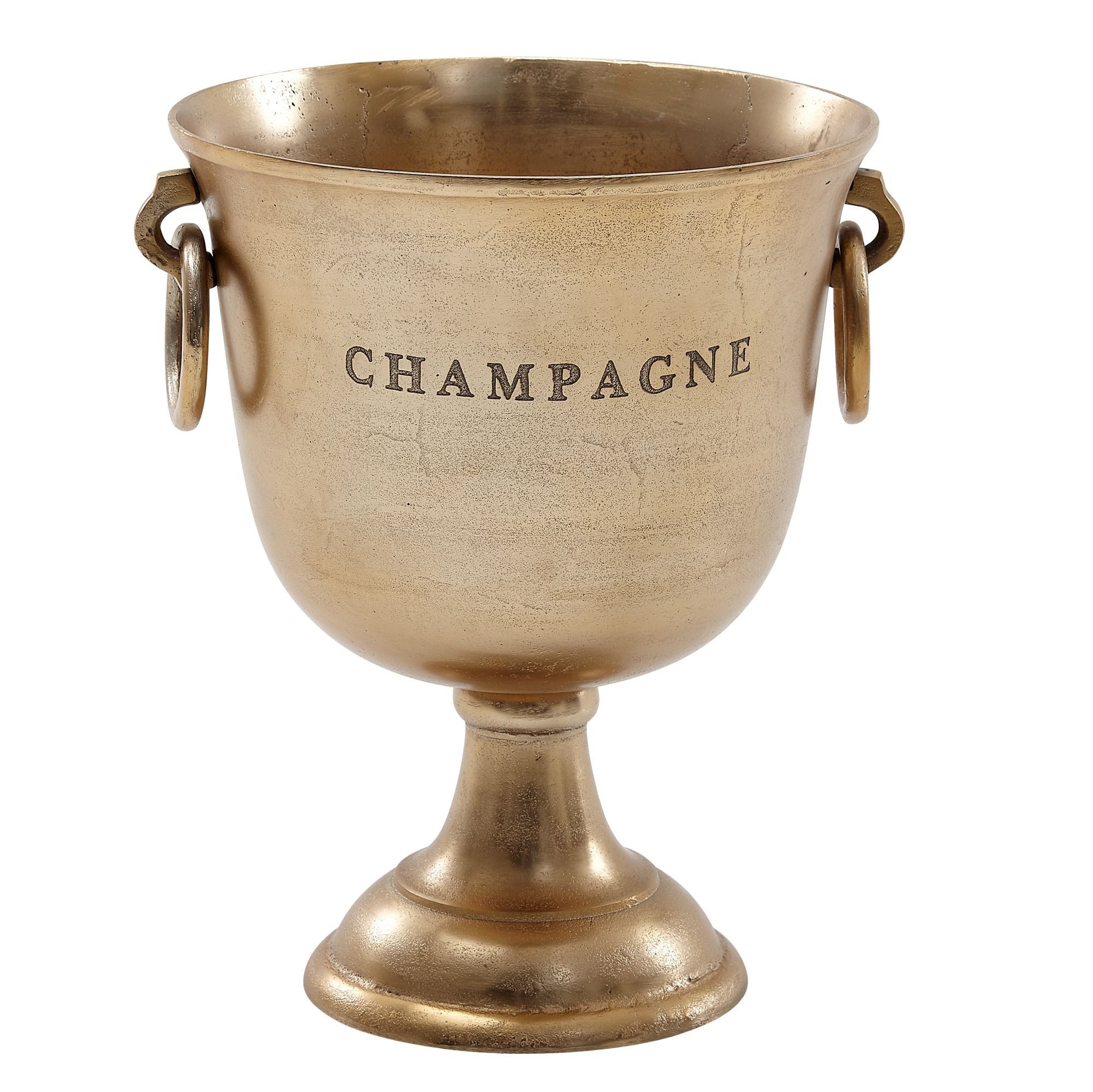 Sektkühler Champagnerkühler Gold 28,5x37,5x28,5 cm Aluminium Massiv Sektkühler