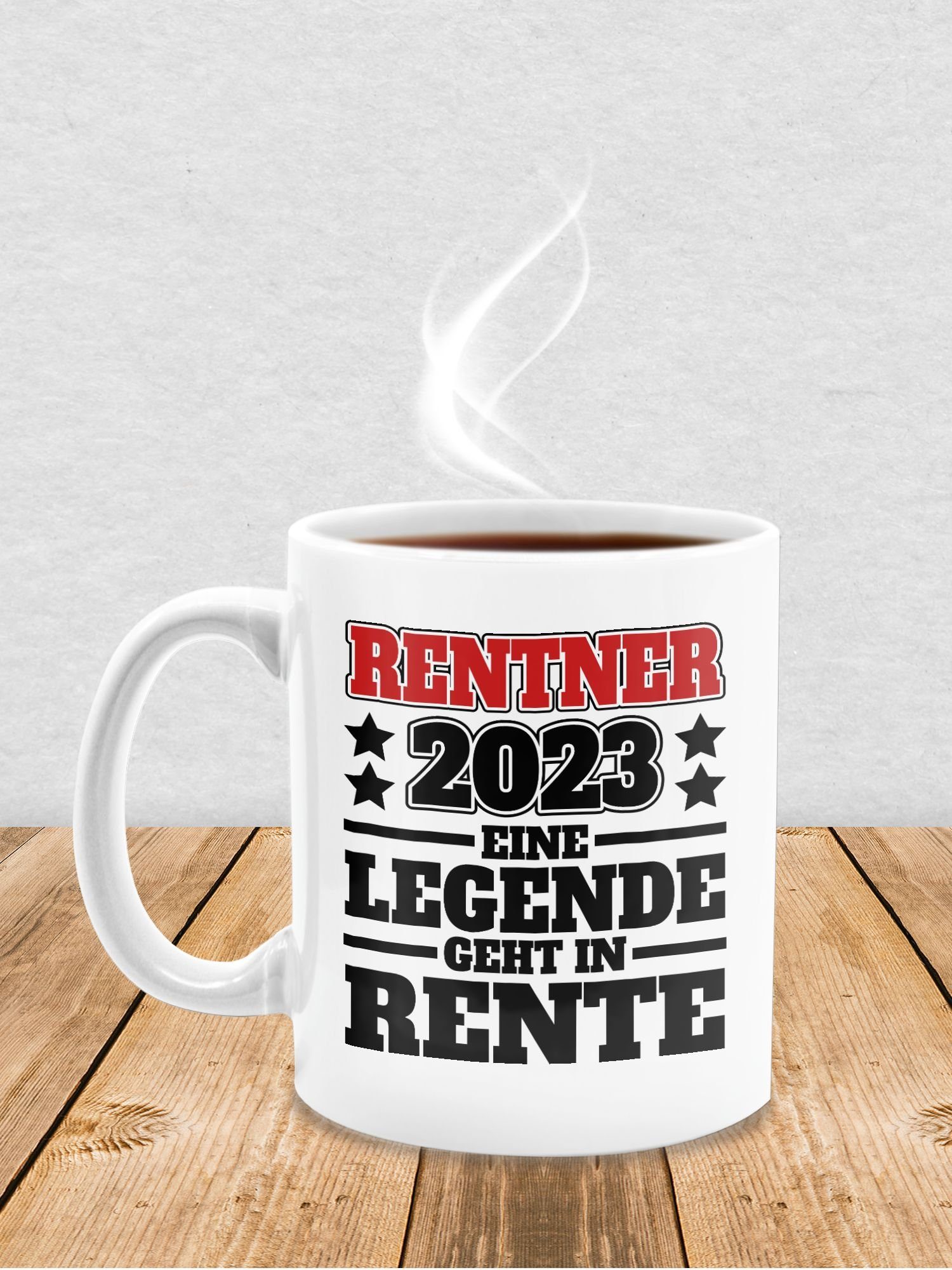 Rentner Tasse Legende geht - schwarz/rot, 2023 in Eine Geschenk den 2 Kaffeetasse Weiß Keramik, Shirtracer Rente Ruhestand