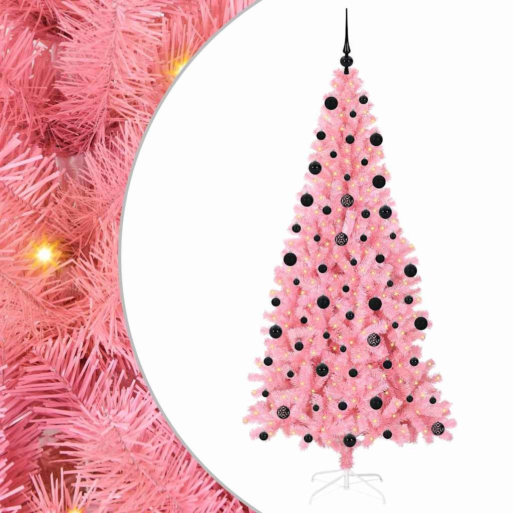 vidaXL Künstlicher Weihnachtsbaum Weihnachtsbaum Rosa 210 cm PVC