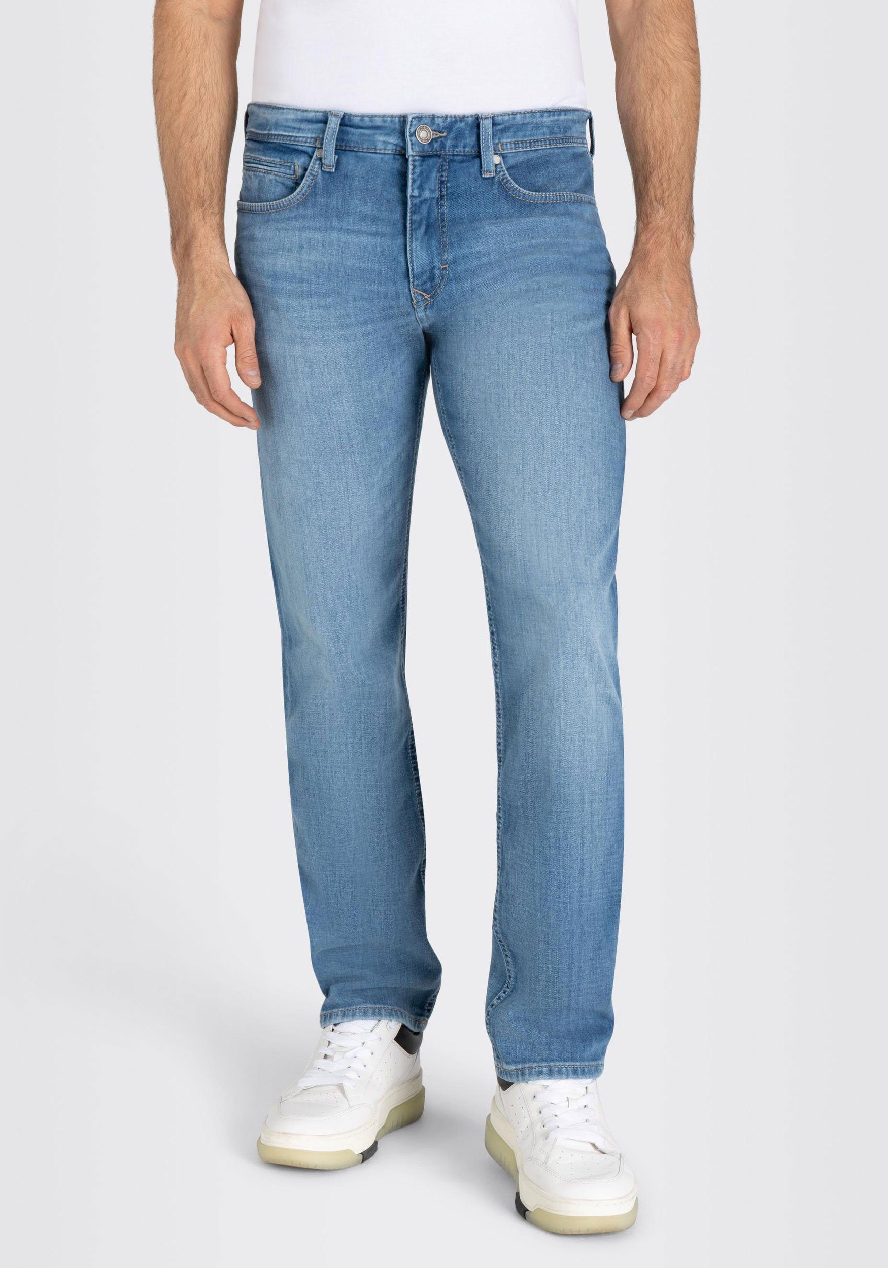 5-Pocket-Jeans H275 Easy 0970L Authentic Touch Denim Light Soft MAC Stretch Blue - Arne Wash