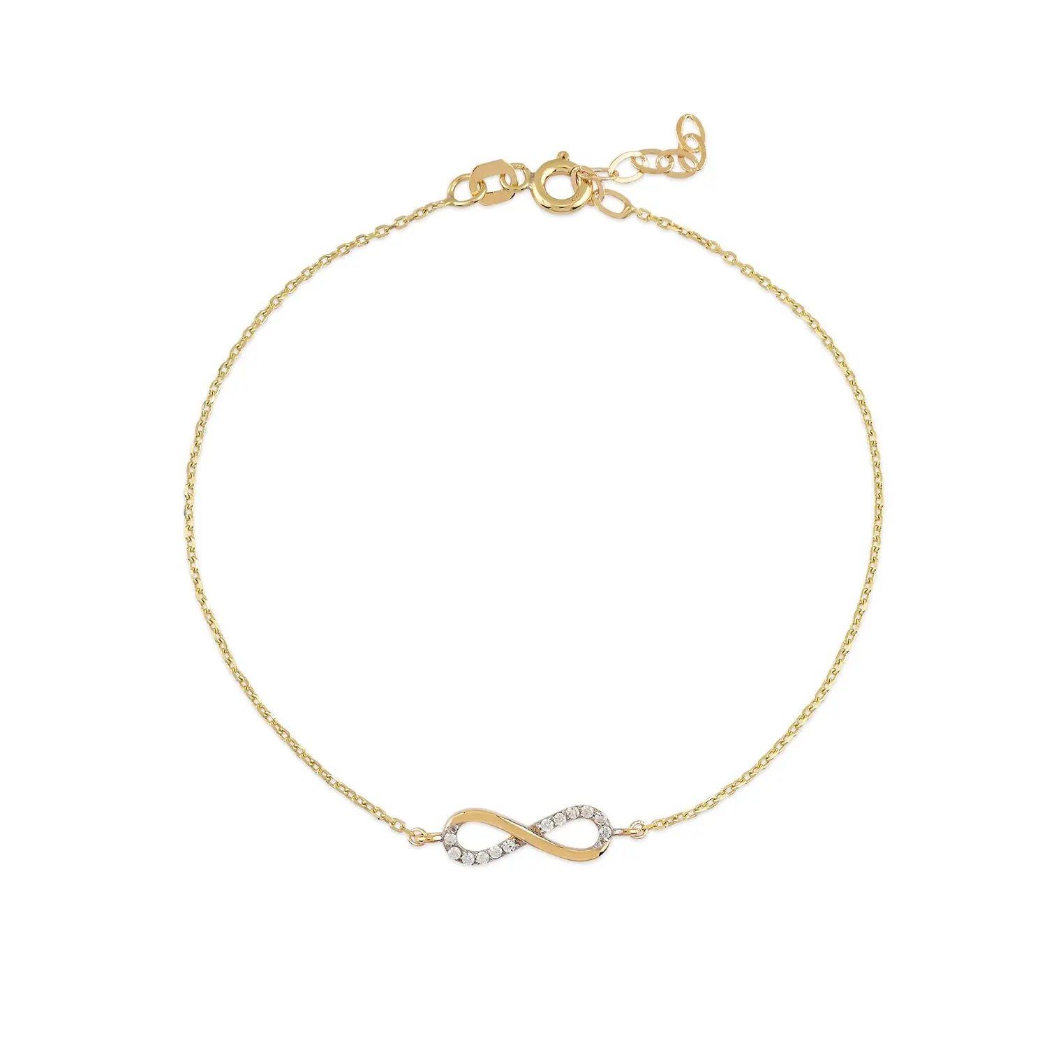 Suzan Gold Charm-Armband 375 Echtgold Infinity Glow Zirkonia