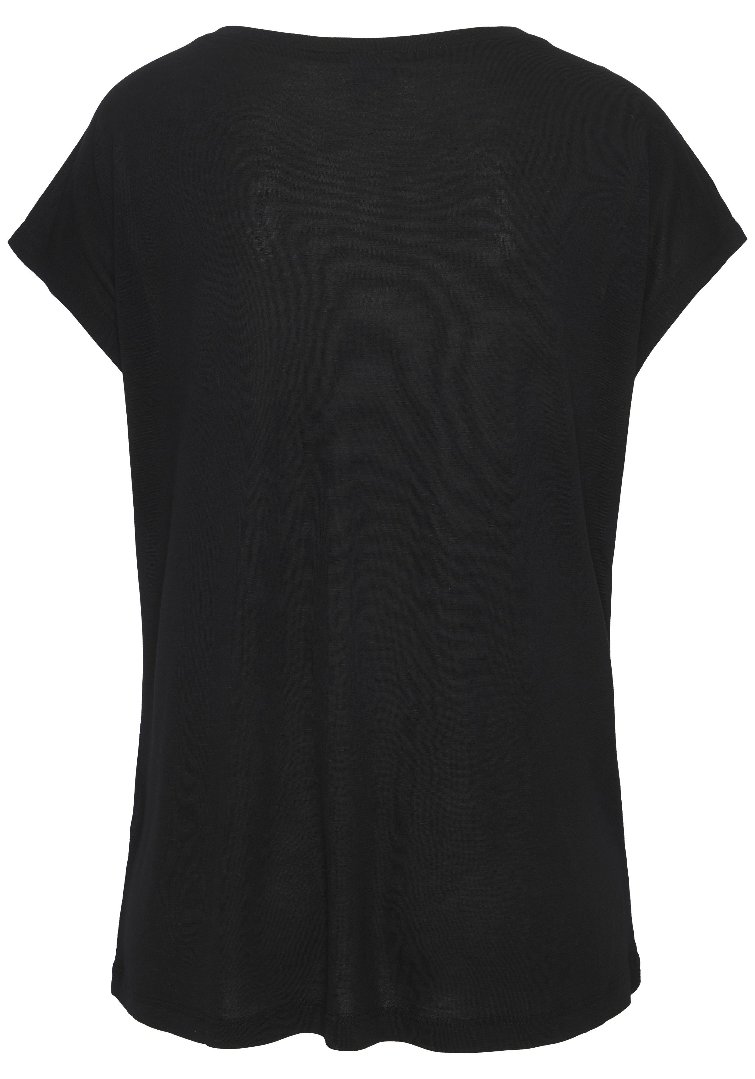 LASCANA Strandshirt mit Print und glänzendem Effekt, Ethno-Look, casual