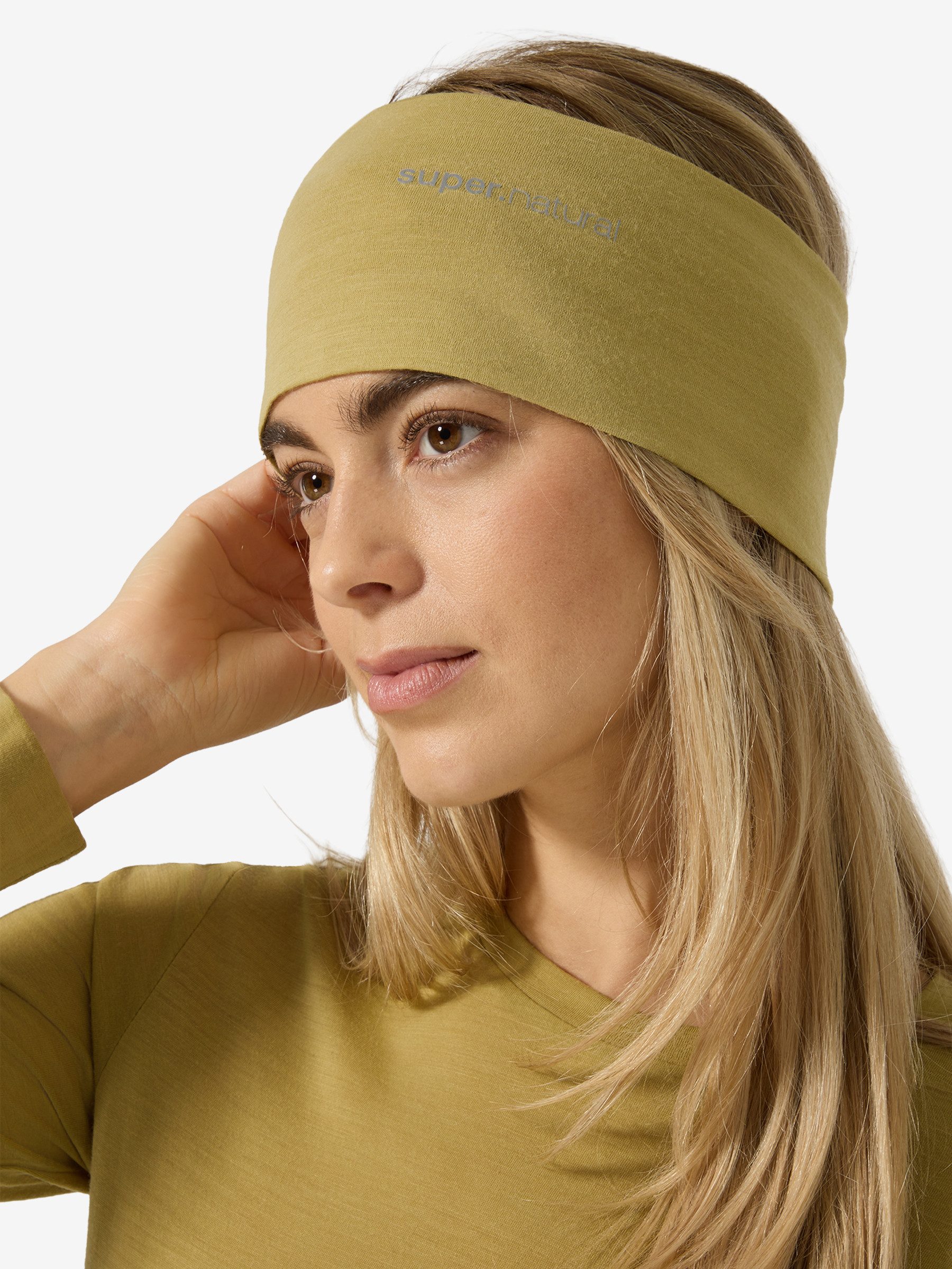 SUPER.NATURAL Stirnband Merino Stirnband WANDERLUST HEADBAND wärmender Merino-Materialmix