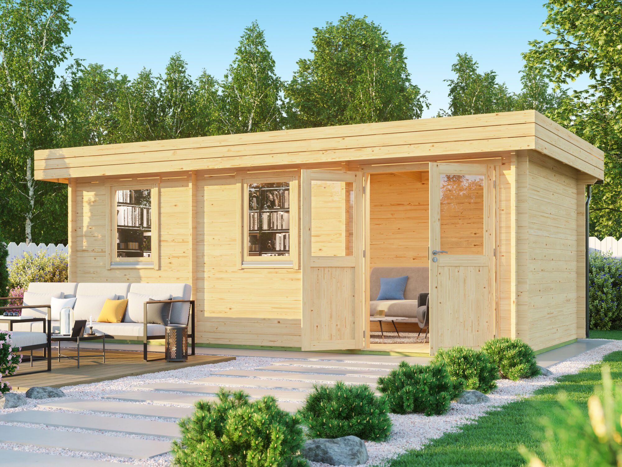 Fjordholz Gartenhaus Miriam 44 C Classic, BxT: 1200x4800 cm