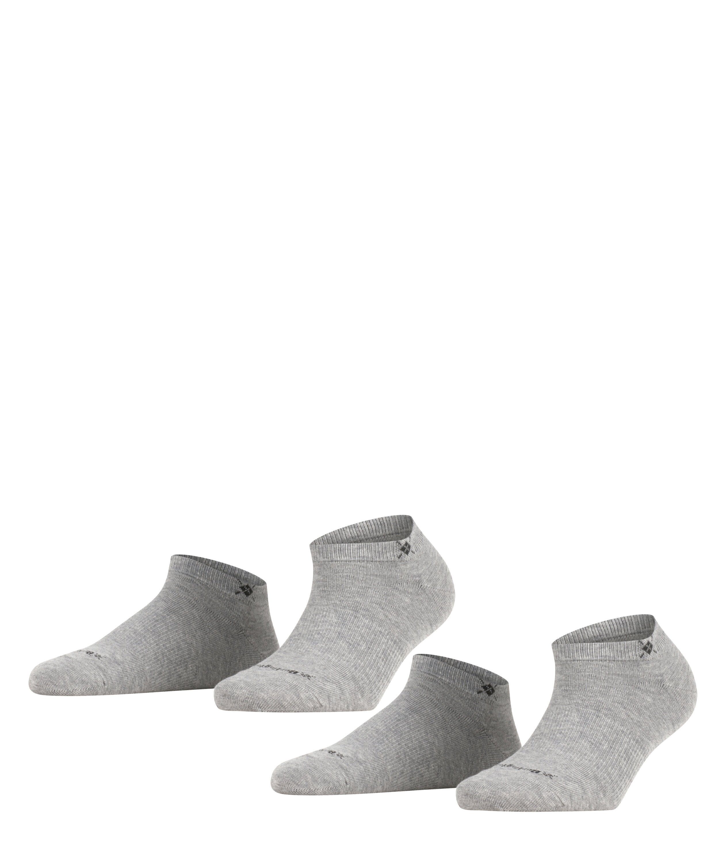 gekämmter Sneakersocken Burlington light 2-Pack grey Baumwolle Everyday weicher (3400) (2-Paar) aus