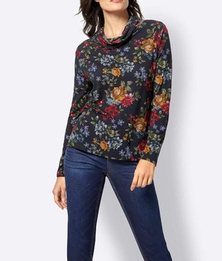 creation L Print-Shirt CRéATION L Damen Druckshirt, marine-bunt