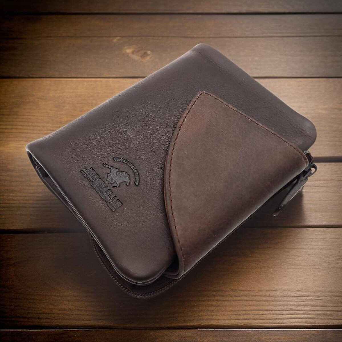 JOCKEY CLUB Geldbörse kompaktes echt Leder Portemonnaie, Geldbeutel mit RFID Schutz, kautschig weiches Rindleder, ein Handschmeichler