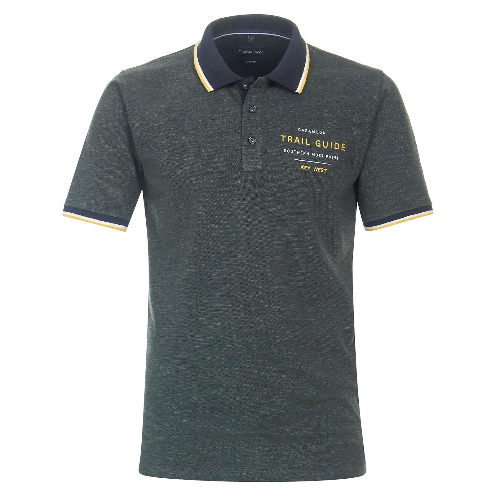 melange Herren graugrün Poloshirt modisch CASAMODA Große Poloshirt CasaModa Größen