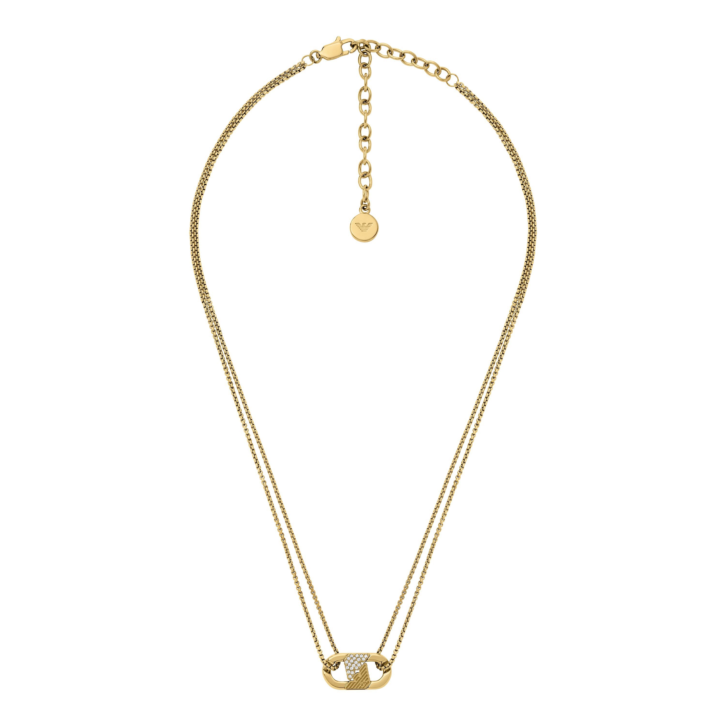 Emporio Armani Kette mit Anhänger Schmuck Geschenk Edelstahl, mit Glasstein