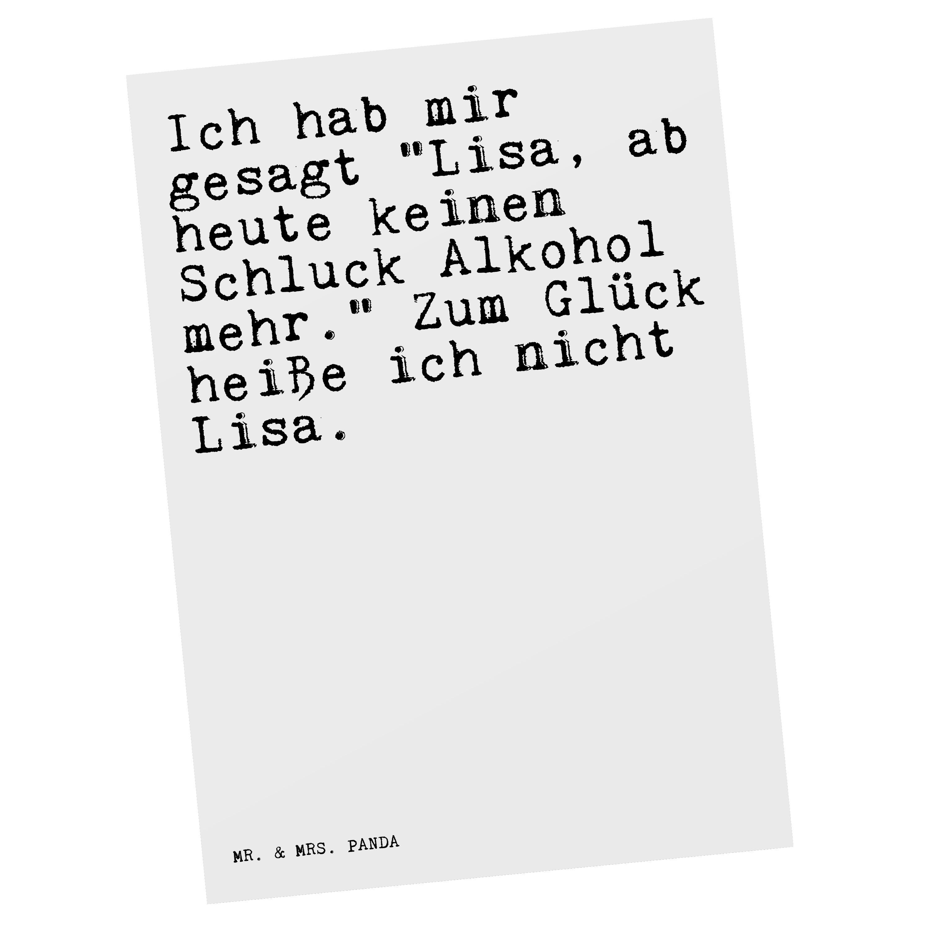 Mr. & Mrs. Panda Postkarte »Ich hab mir gesagt... Weiß Geschenk