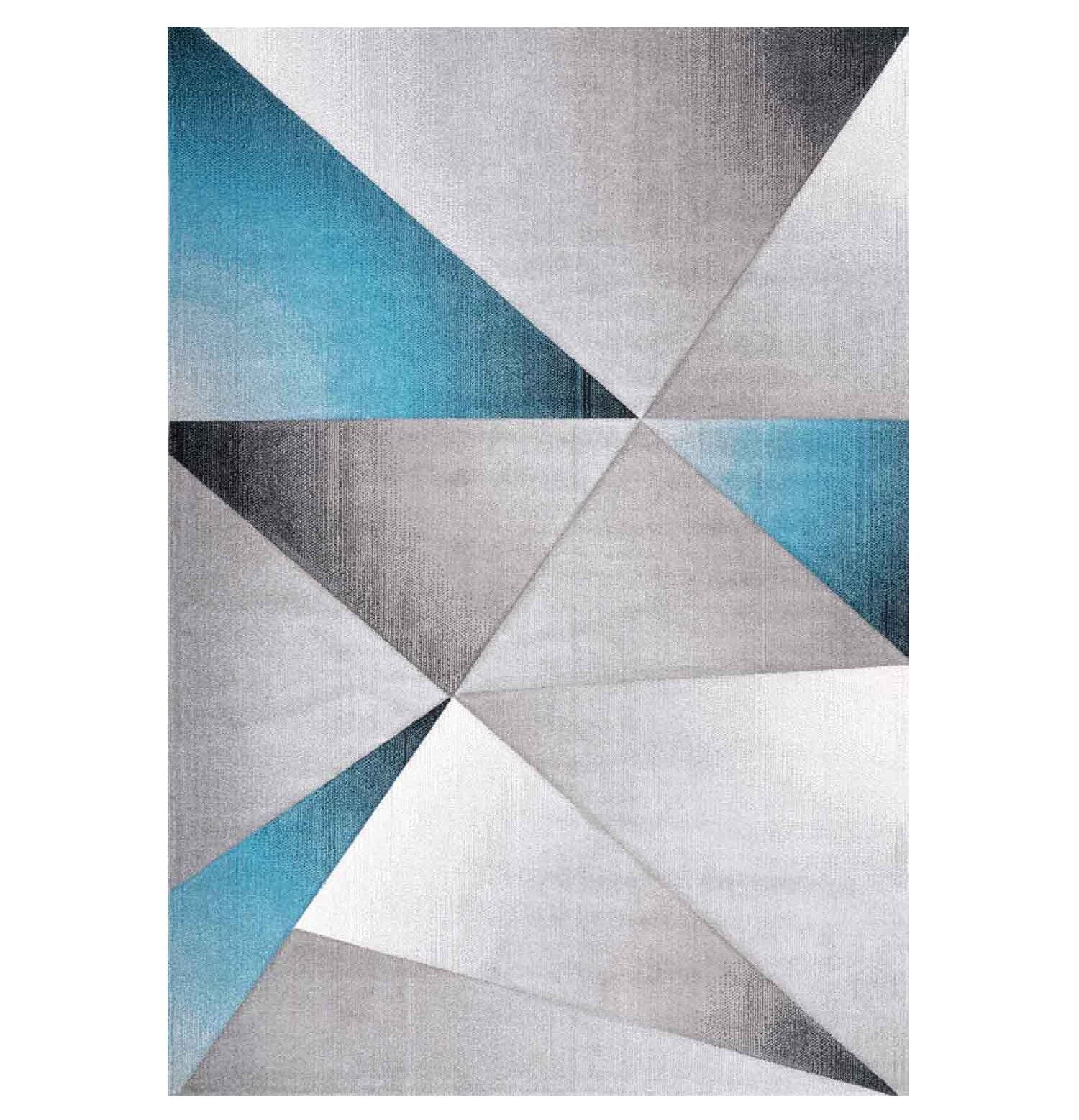 Vimoda Teppich Teppich Geometrische Muster Kurzflorig Grau, Rechteckig
