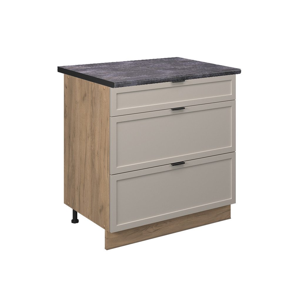 Vicco Unterschrank Fame-Line, GrauBeige/Goldkraft Eiche, 80 günstig online kaufen