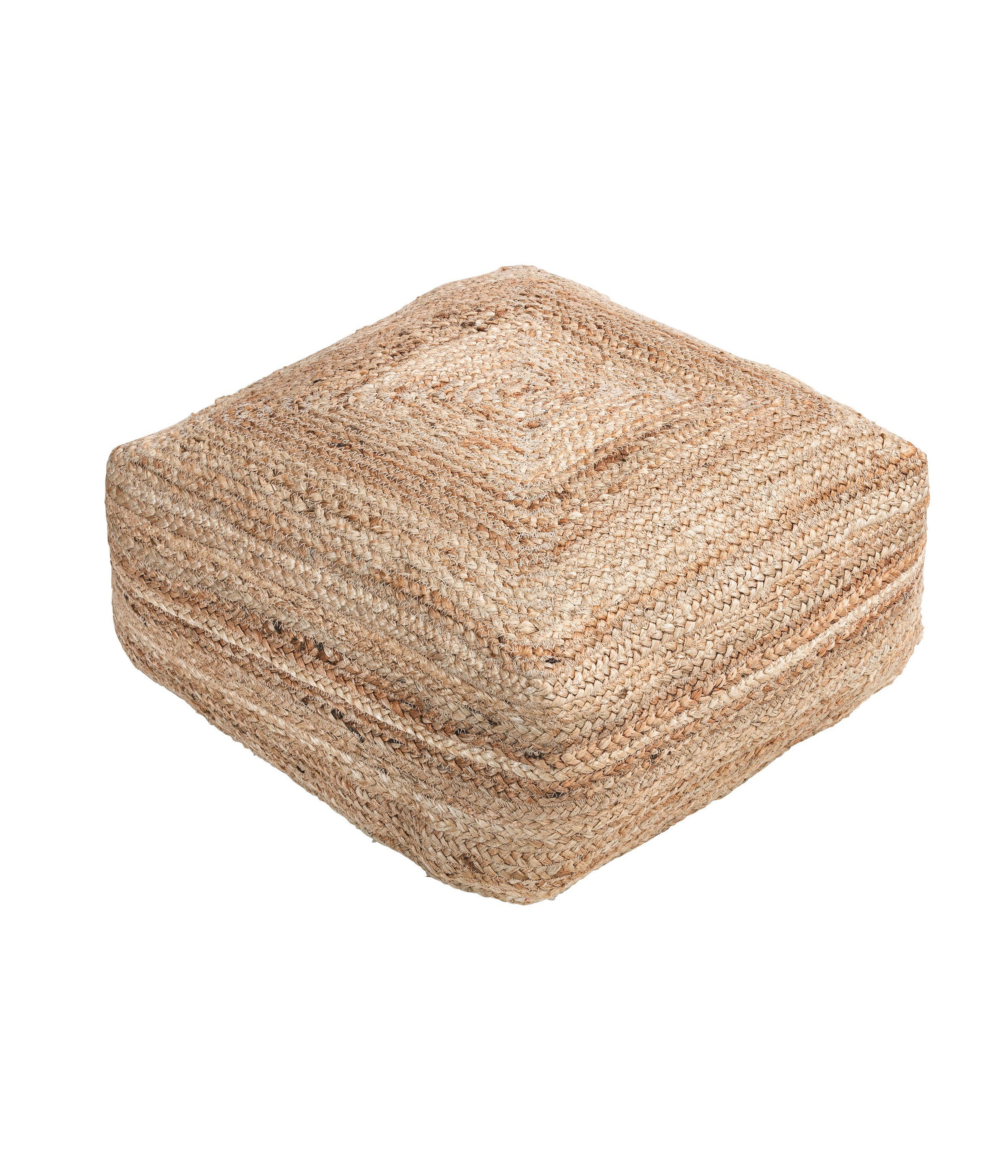 Pouf Lotta, Jute/Baumwolle/Styropor, ca 50 x 20 x 50 cm