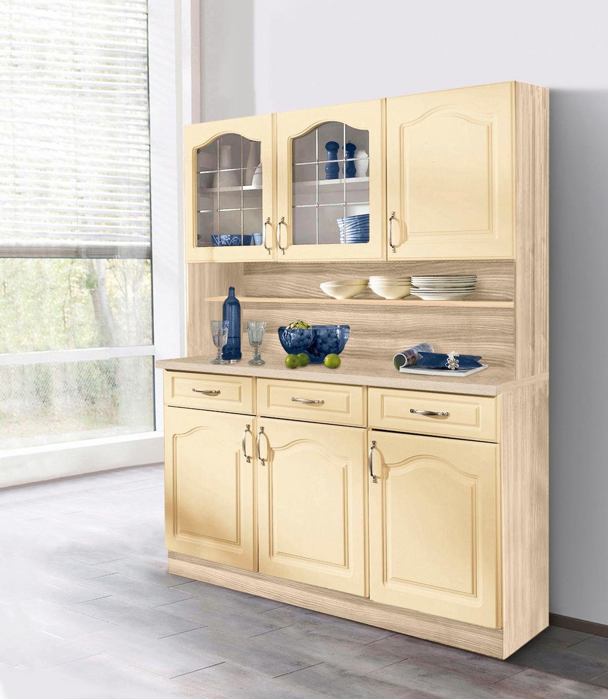 Buffet cm Vanille 120 Landhaus-Optik | breit Küchen wiho eichefarben Linz in