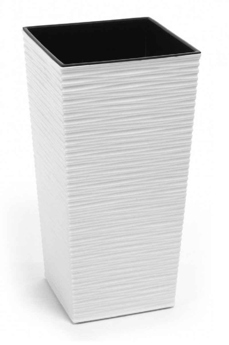 Kreher Pflanzkübel »KREHER XL Pflanzkübel mit Einsatz, rechteckig, Maße 40x40x75 cm, Farbe: Weiß Strukturiert«
