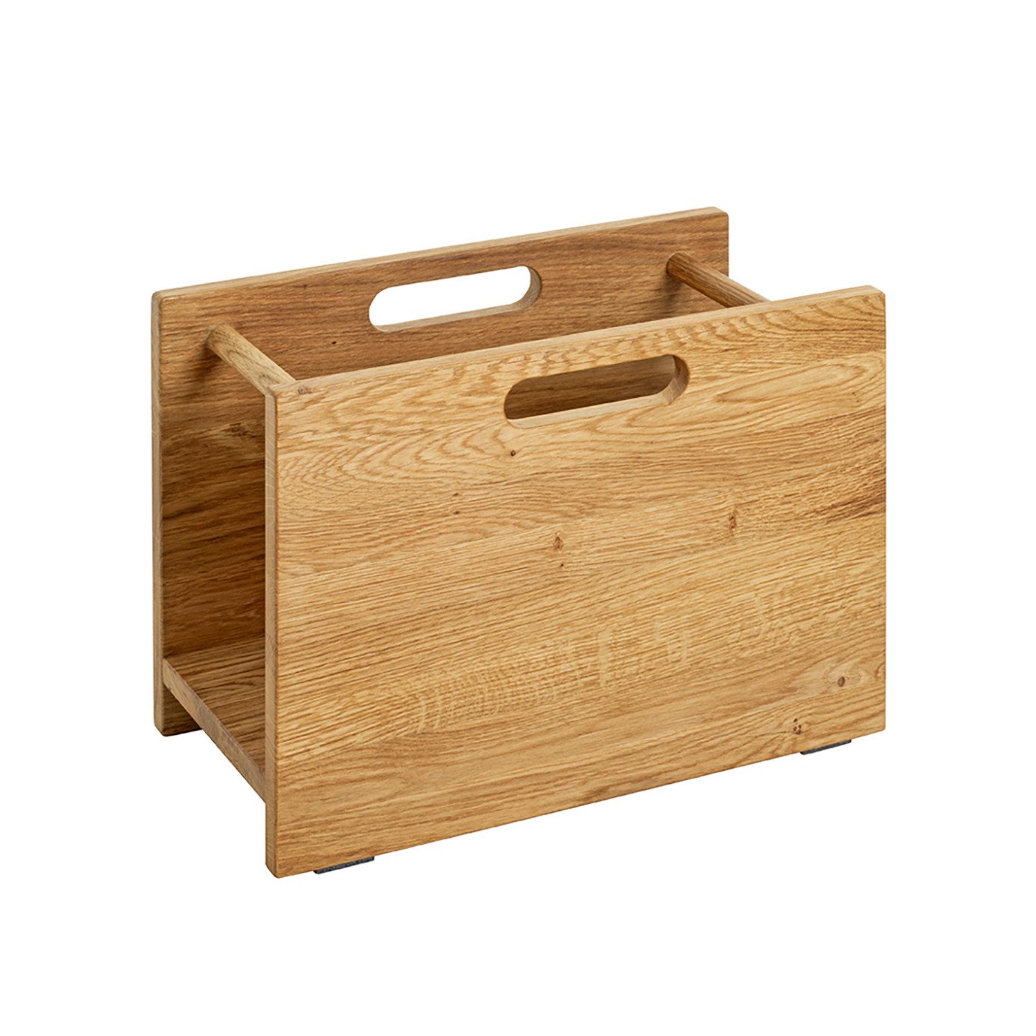 HAKU Zeitungsständer Zeitungshalter - eiche - Massivholz - H. 30cm x B. 40cm - Ablage (1xZeitungsständer, Zeitschriftenhalter - Magazinständer), Zeitschriftenständer - Zeitungshalter - Zeitungsgestell