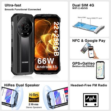 DOOGEE DOOGEE S110 Robustes Smartphone Android 13, 22 GB + 256 GB TF 2 TB Handy (6.6 Zoll, 256 GB Speicherplatz)