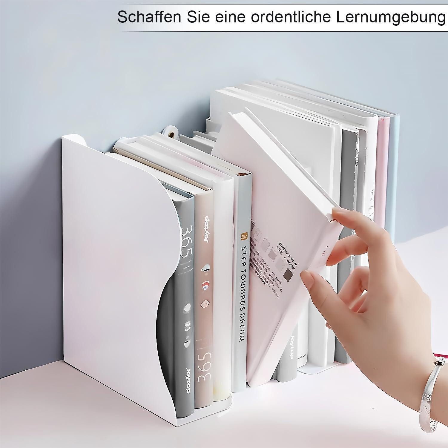 LuxusKollektion Buchstütze Buchstütze verstellbar Metall Kinder Bücherregal Büro Küche Weiß